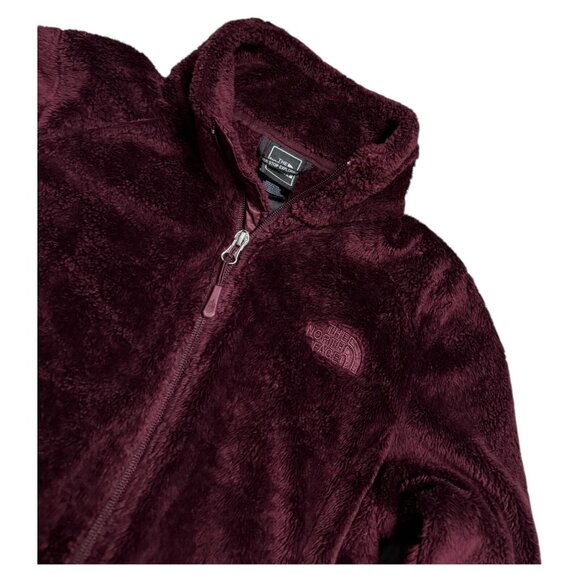 The North Face Burgundy Faux Fur FLEECE Outdoor Fall Spring Jacket Womens XS - Picture 2 of 6